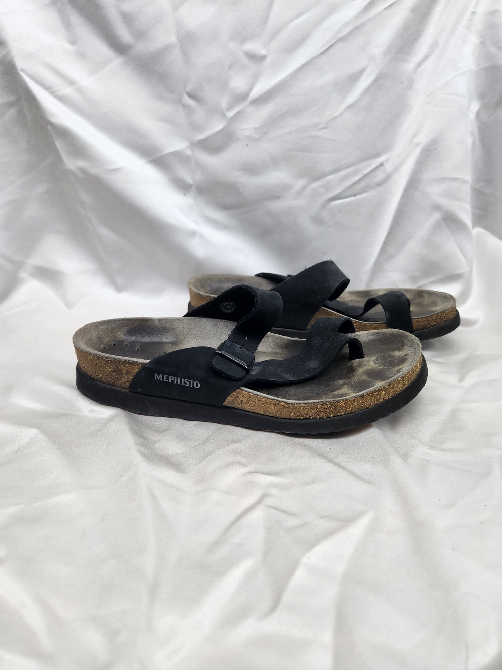 Mephisto Women’s Black Cork Footbed Sandals